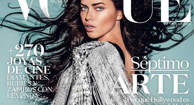 Adriana Lima covers Vogue Mexico July 2015 edition