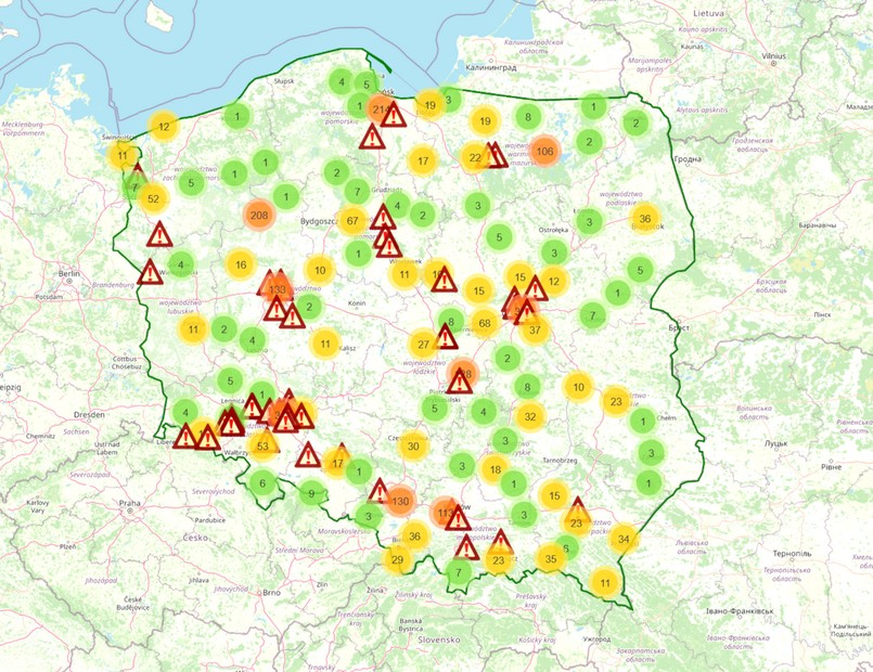 Mapa kleszczy 2025