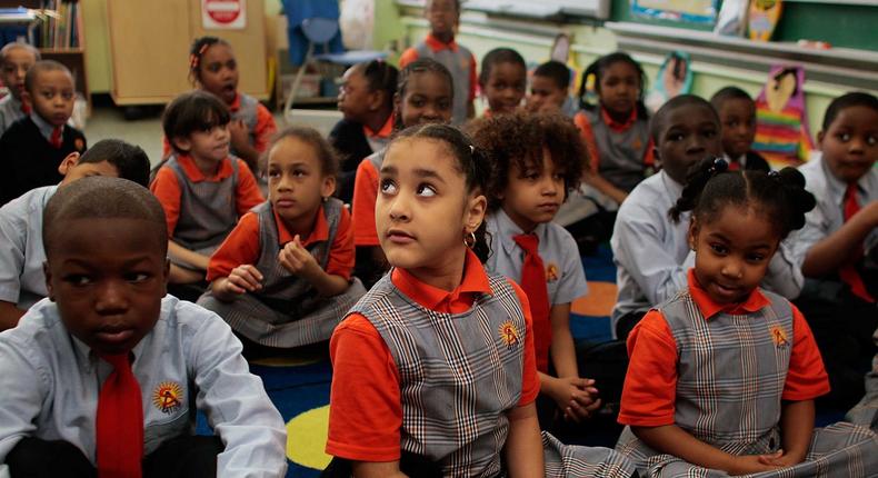 Students at Harlem Success Academy, a free, public elementary charter school in New York.