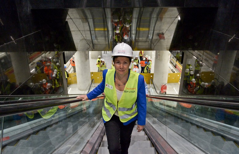 Dzień otwarty Metra Warszawskiego <br>Na zdjęciu: Prezydent Warszawy Hanna Gronkiewicz-Waltz  <br><br> fot.  (obm/cat) PAP/Marcin Obara