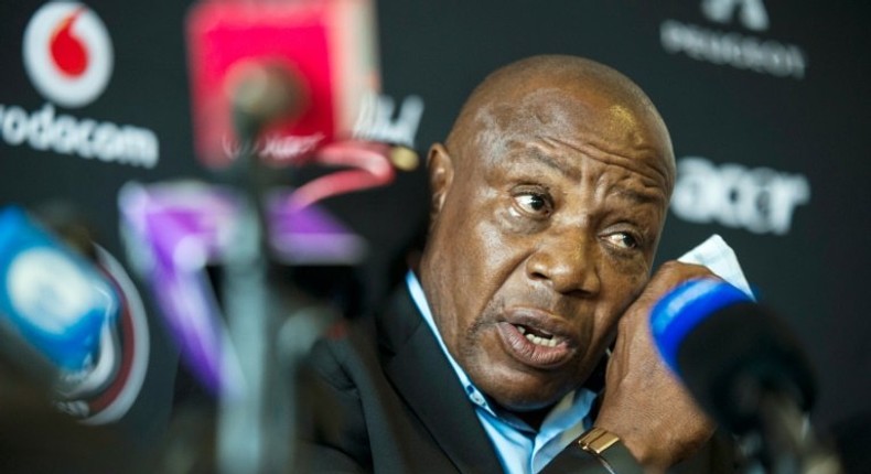 Ephraim Mashaba, pictured in 2014, has clashed with SAFA bosses before, particularly for preferring local-based footballers to those playing in Europe