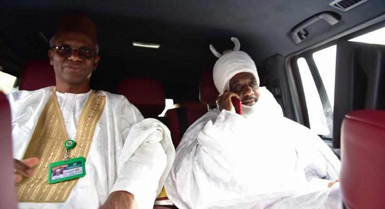 Sanusi and el-Rufai depart Nasarawa for Abuja (Twitter: @GovKaduna)