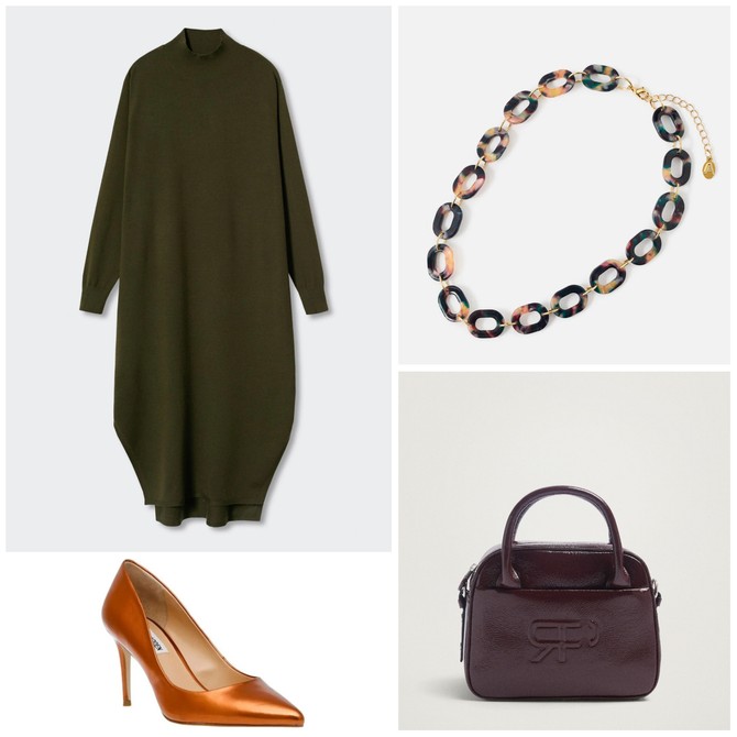 Haljina „Mango“, ogrlica „Accessorize“, tašna „Parfois“, „Steve Madden“