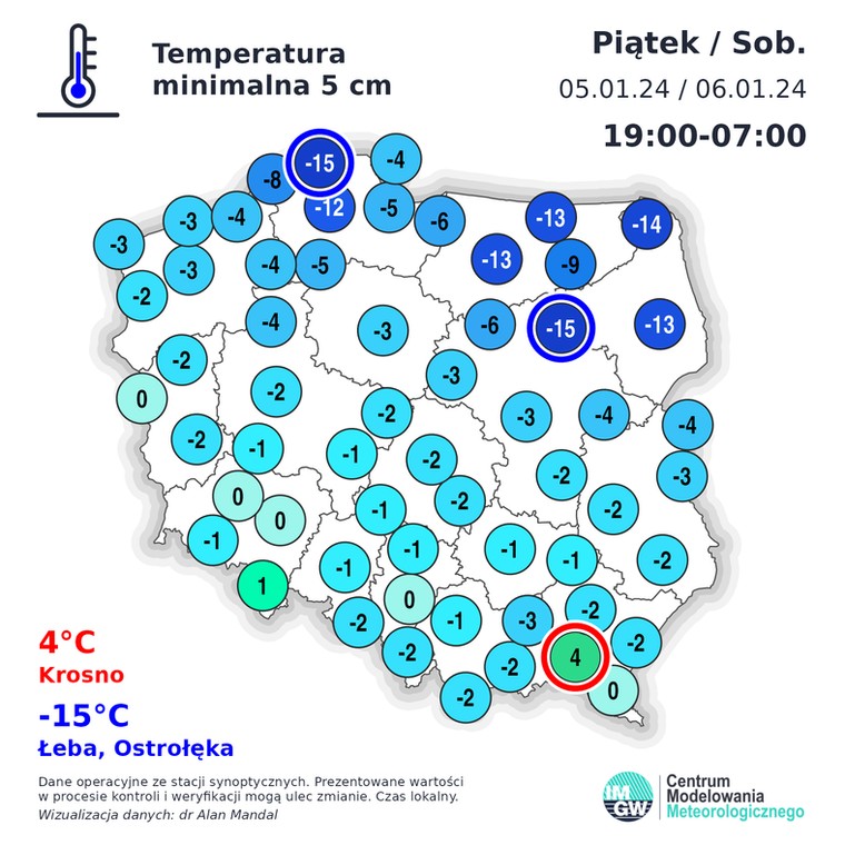 Ostatniej nocy przy gruncie temperatura spadła już do -15 st. C