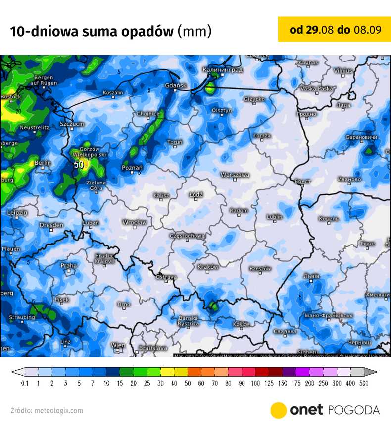 Najbliższe dni nie przyniosą dużo deszczu