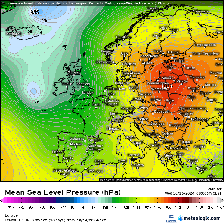 Blisko Polski znajdzie się rozległy wyż, który mocno podniesie ciśnienie atmosferyczne