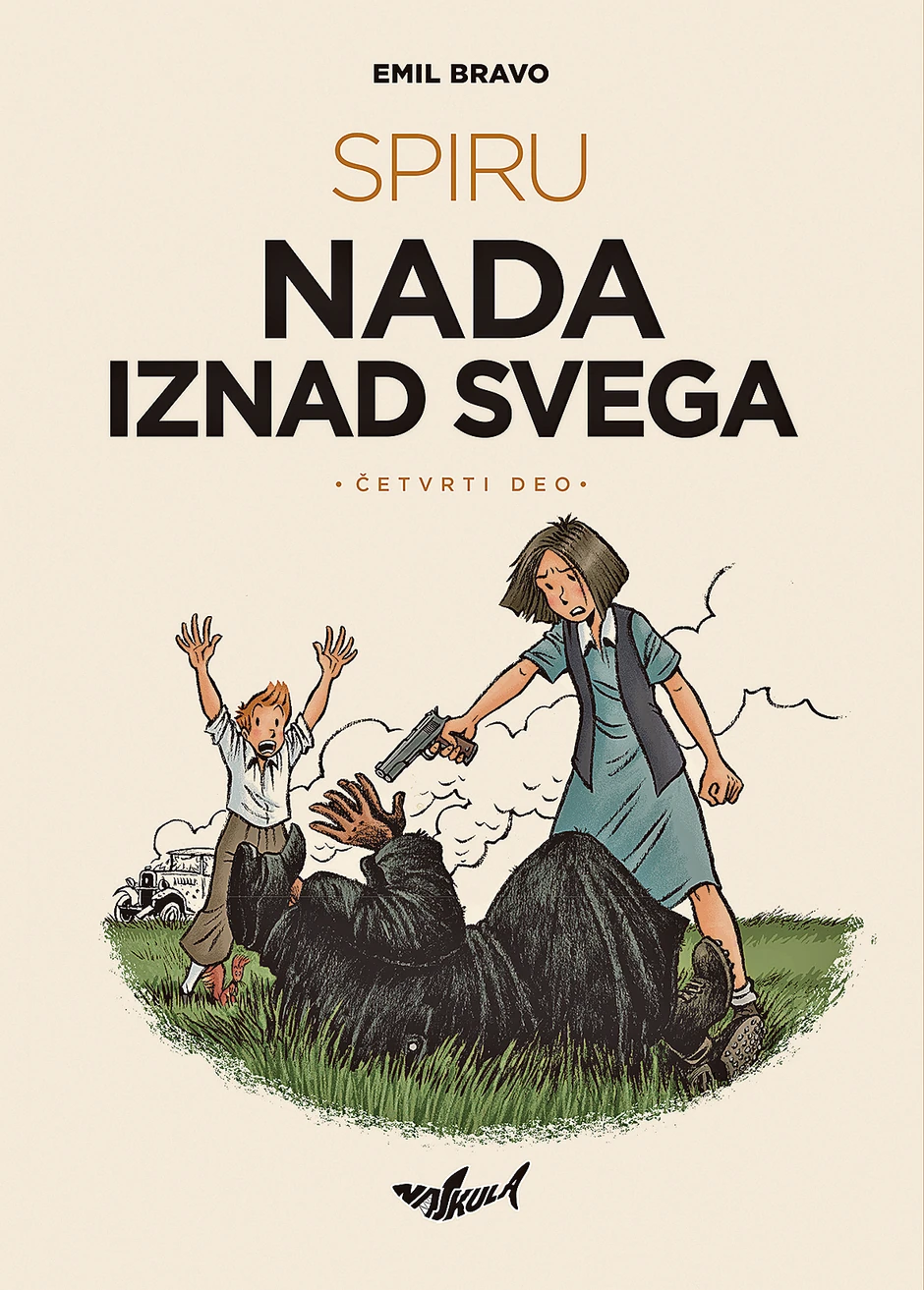 SPIRU: NADA IZNAD SVEGA 4 – Kraj i novi početak; Scenario i crtež: Emil Bravo; Format: 240 x 320 mm; Broj strana: 48; Korice: Broš i tvrde; Kolor; Izdavač: Najkula