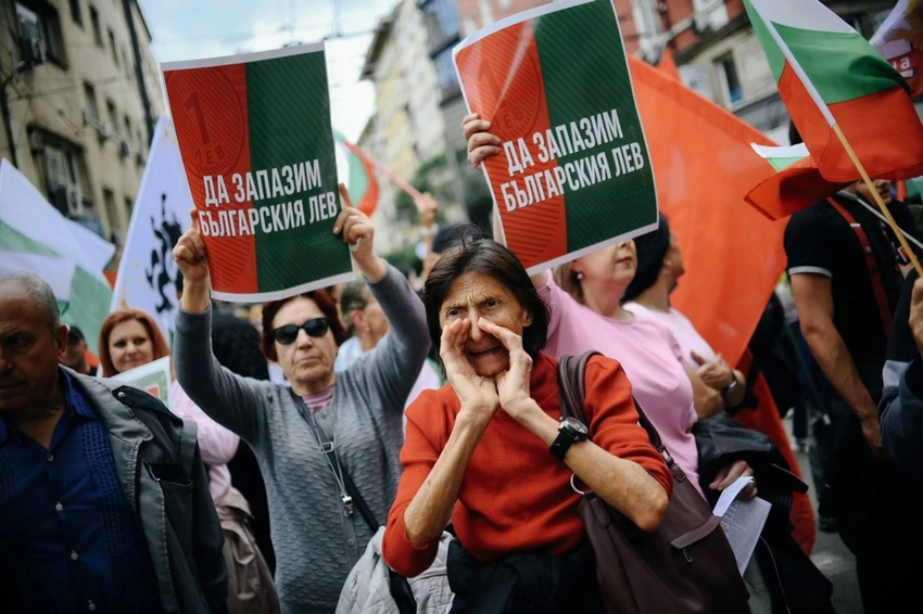 Protest protiv uvođenja evra u Sofiji, Bugarska, 31. maja