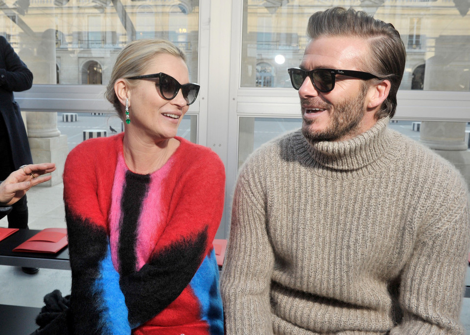 Kate Moss i David Beckham na Paris Fashion Week 2017