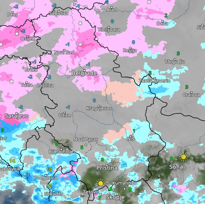Vreme u Srbiji u ponedeljak u  11 