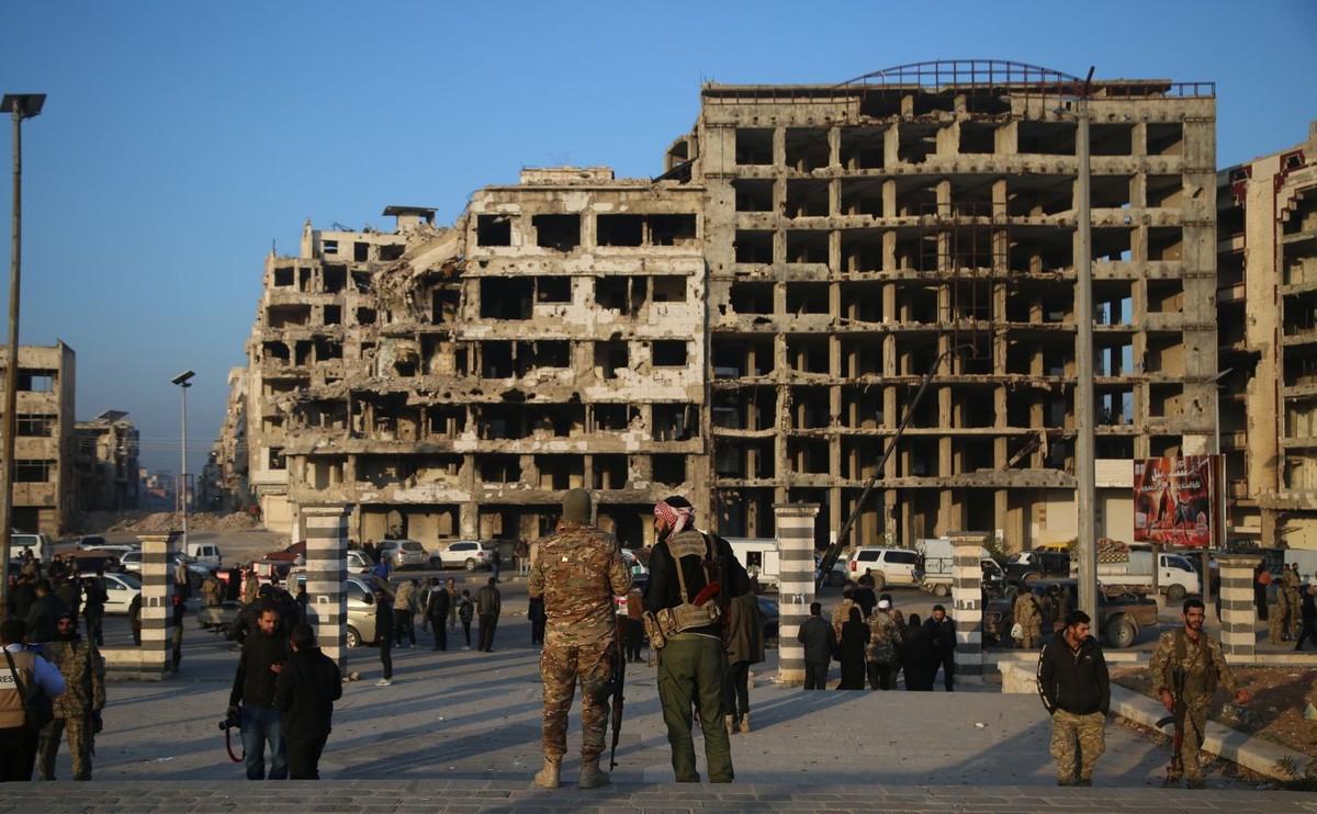 Celebrations in Homs after the capture of Damascus and the overthrow of al-Assad