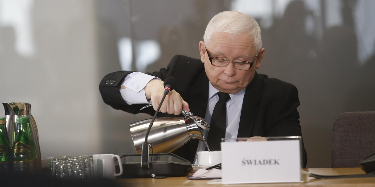Jarosław Kaczyński na posiedzeniu komisji ds. Pegasusa.