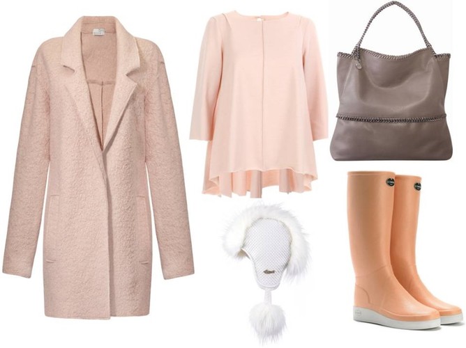 Kalosze - Le Chameau/magum.pl, torebka - Boca/boca.pl, czapka - Avanti /avanti-konieczko.com, bluzka -White House/whitehouse.sklep.pl, płaszcz - Tova/tova.com.pl