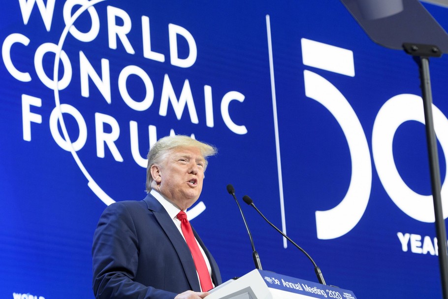 Donald Trump przemawia w trakcie Forum Ekonomicznego w Davos