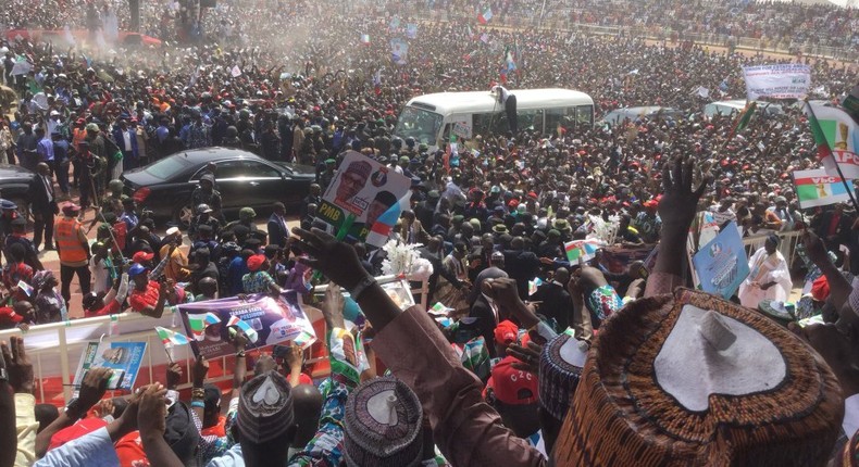 Crowd at the APC Presidential rally in Taraba state