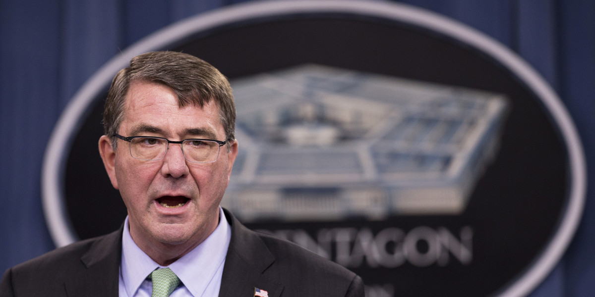 Defense Secretary Ash Carter speaks at the Pentagon during a news conference, Friday, May 1, 2015