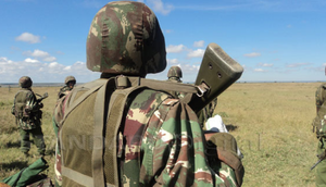 A stock photo of KDF officers during a field operation