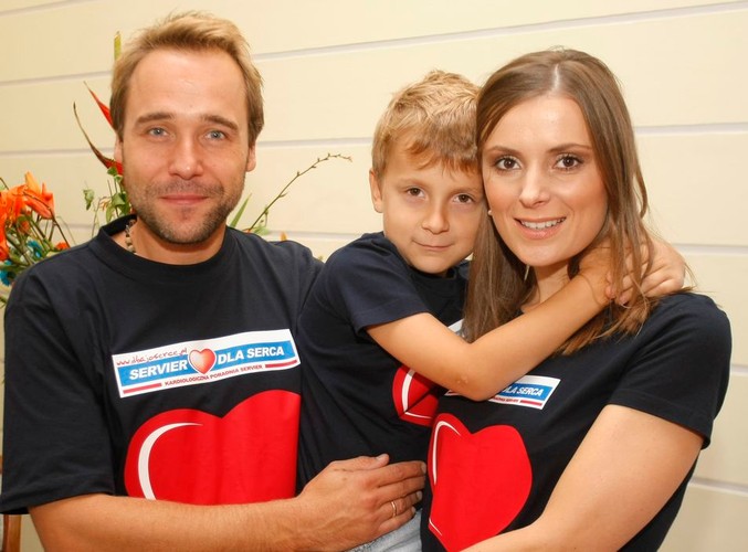 Łukasz Nowicki i Halina Mlynkova z synem