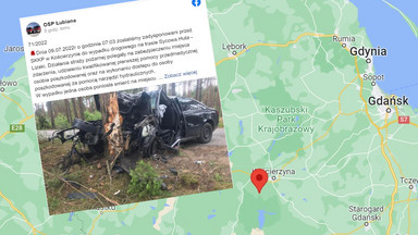 Tragiczny wypadek koło Kościerzyny. Wjechał w drzewo