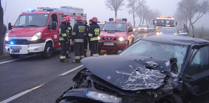 12 osób rannych po zderzeniu busa z osobówką