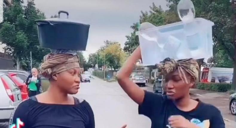 Wendy Shay and her mother selling pure water in Germany
