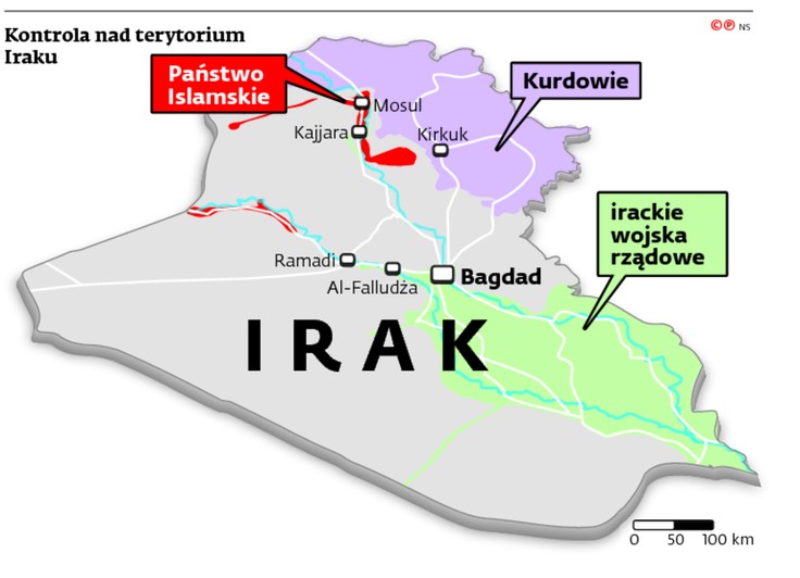 Kontrola nad terytorium Iraku