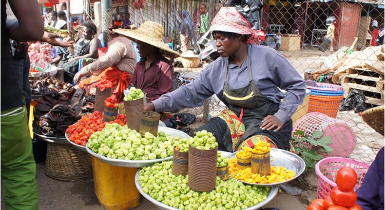Traders at Makola Market in Accra, Ghana