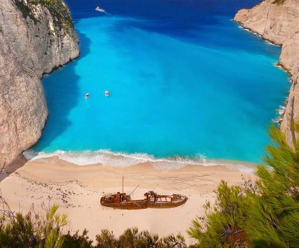 Wrak na greckiej wyspie Zakynthos