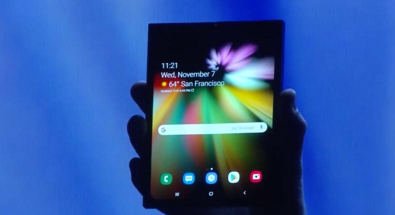 Samsung's foldable smartphone can unfold like a book from a smartphone into a tablet.