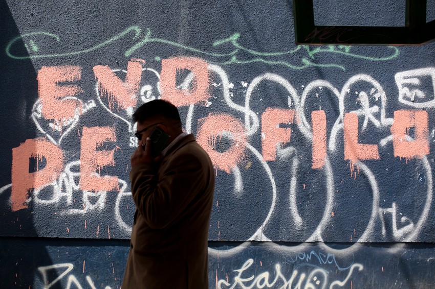 "Evo pedofil" - grafit u La Pazu, Bolivija