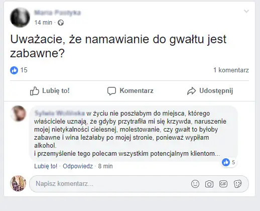 zrzut ekranu Facebook