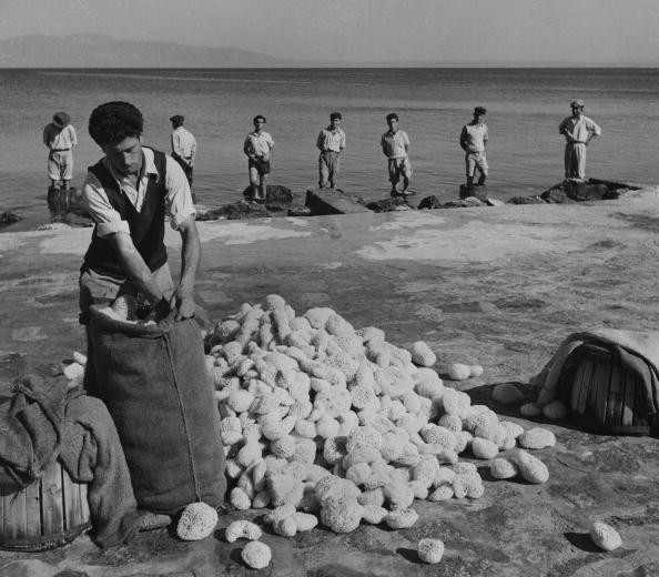 Grecja, Kalymnos, poławiacze gąbek w 1955 r.