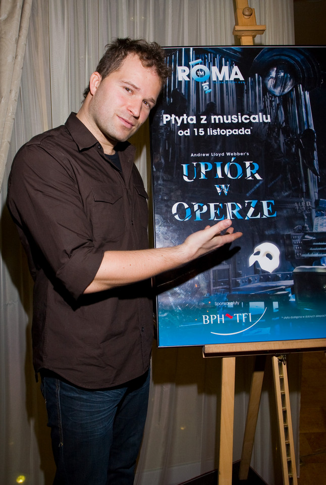 Damian Aleksander na premierze płyty "Upiór w operze", 2008 r.