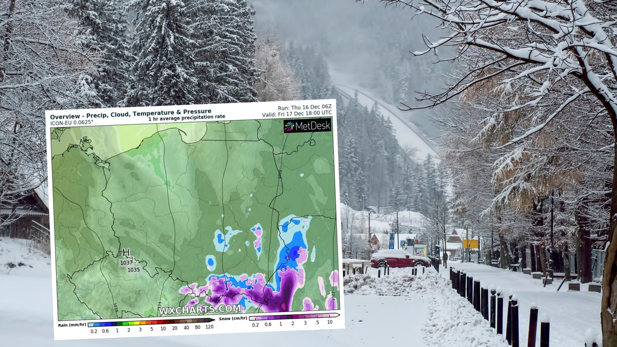 Prognoza pogody na piątek, 17 grudnia. Ochłodzenie. Miejscami zrobi się biało