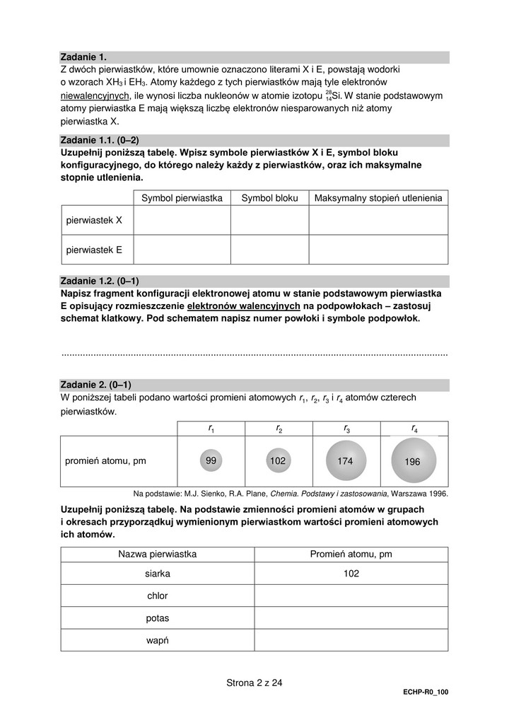 Chemia-matura rozszerzona-arkusz egzaminacyjny - 2022