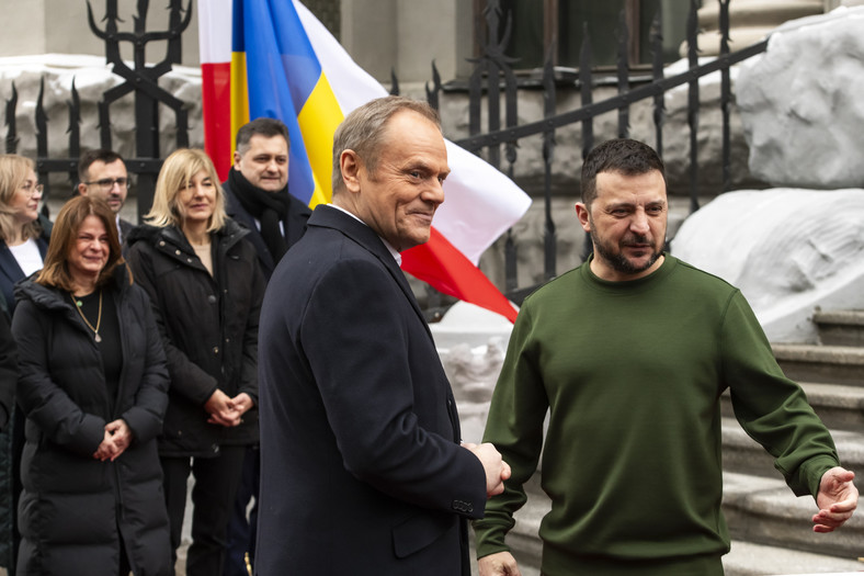 Donald Tusk i Wołodymyr Zełenski w Kijowie (22 stycznia)