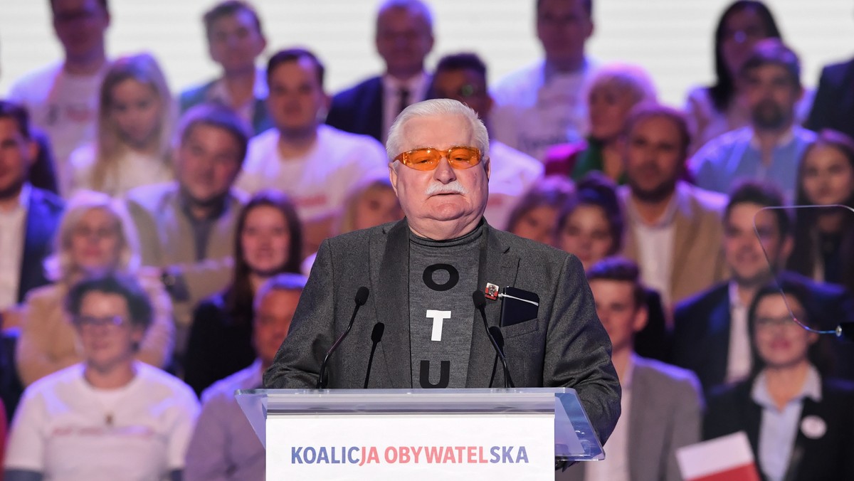 Lech Wałęsa na konwencji Koalicji Obywatelskiej, 06.10.2019