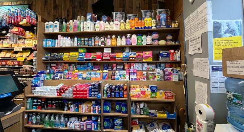 The small pharmacy section in a New York grocery store.Talia Lakritz/Business Insider