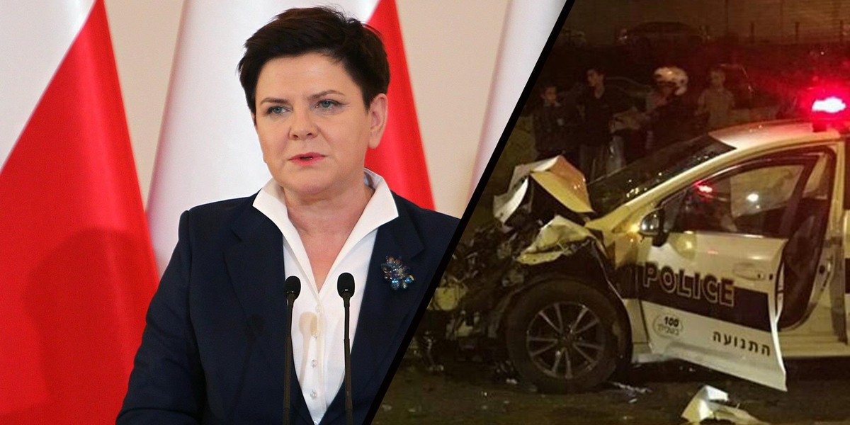 Kraksa kolumny samochodów premier Beaty Szydło