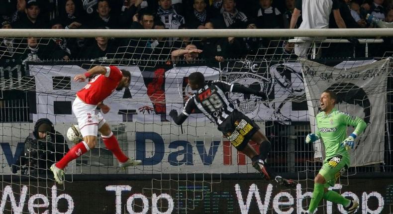 Lighters and firecrackers were thrown at Charleroi goalkeeper Nicolas Penneteau, during the Belgium League football match between Charleroi vs Standard de Liege, in Charleroi, on December 4, 2016.