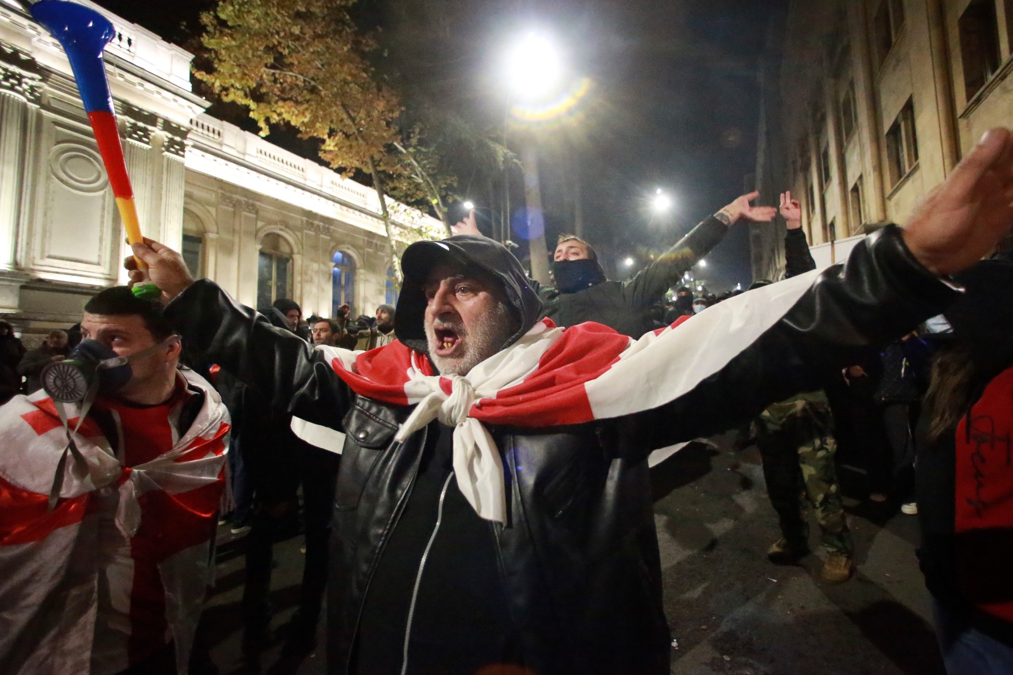 Masový protest v Gruzínsku.