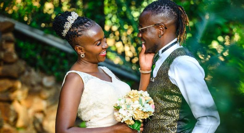 Singer Guardian Angel with his wife Esther Musila 