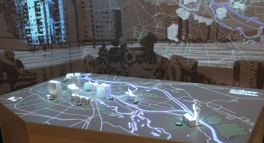 Na wystawie można zobaczyć interaktywną mapę Wrocławia z miejscami ważnymi podczas powodzi
