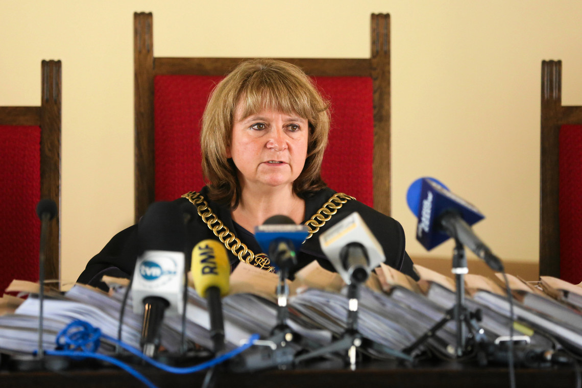 Sędzia Agnieszka Pawłowska podczas rozprawy Sebastiana K. w sprawie wypadku z udziałem premier Beaty Szydło