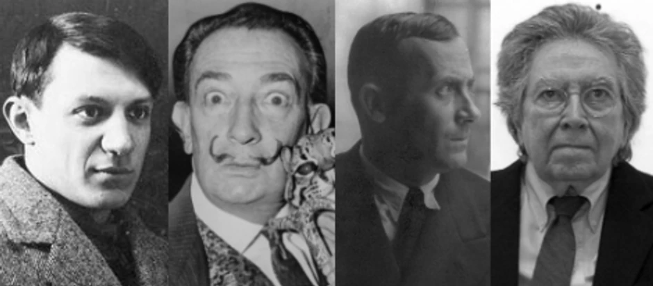 Pablo Pikaso, Salvador Dali, Huan Miro i Antoni Tapies
