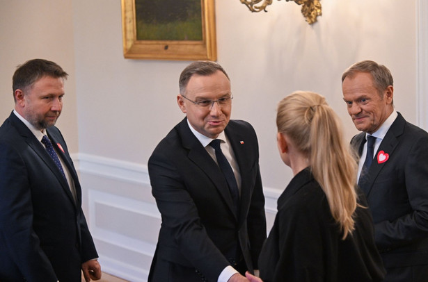 Prezydent Andrzej Duda podczas konsultacji z przedstawicielami partii politycznych