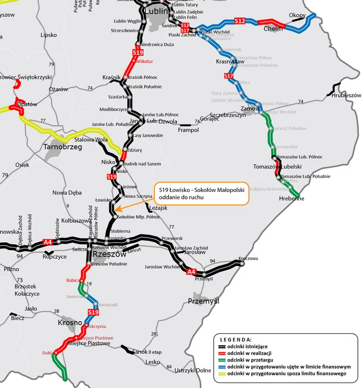 Mapa drogi S19