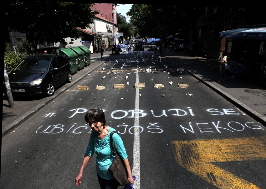 Na mestu gde je Stefan pregažen građani su danima protestovali