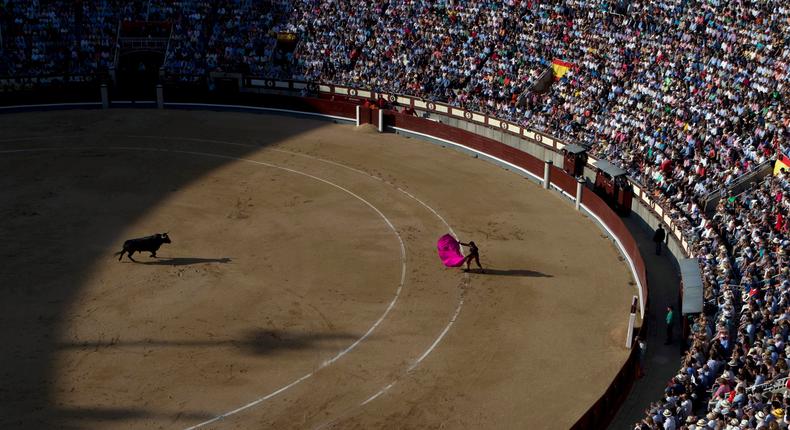 A bullfight in Spain.Paul White/AP