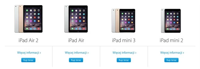 Apple obecnie ma w ofercie następujące iPady